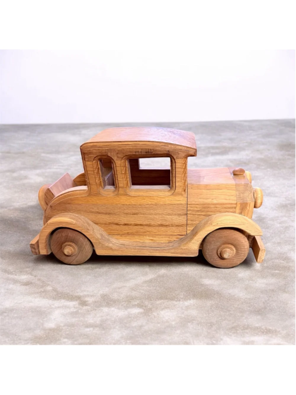 Vintage Wooden Model A Car 1979 Ol' Tyme Toys by Gayle Anderson Handmade Oak